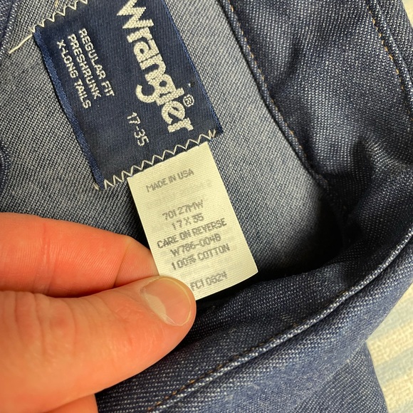 Vintage Wrangler Cowboy Cut Pearl Snap Denim Button Down Shirt NWT - Picture 10 of 12